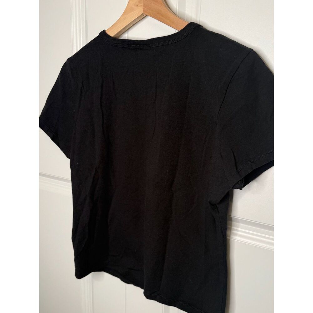 Rue21 Womens XL Free Spirit Eagle Graphic Tee Black Crop Baby Tee Biker Moto Y2K - Picture 4 of 4